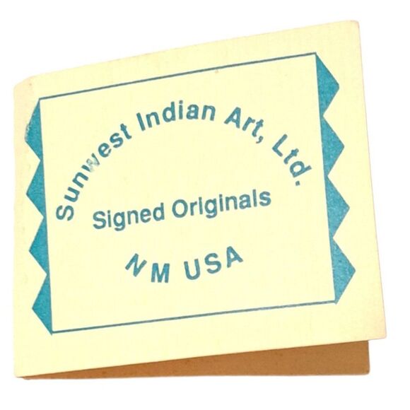 Navajo Sand Art Vase Signed Beige Pottery American Indian Art Handmade - Picture 9 of 14